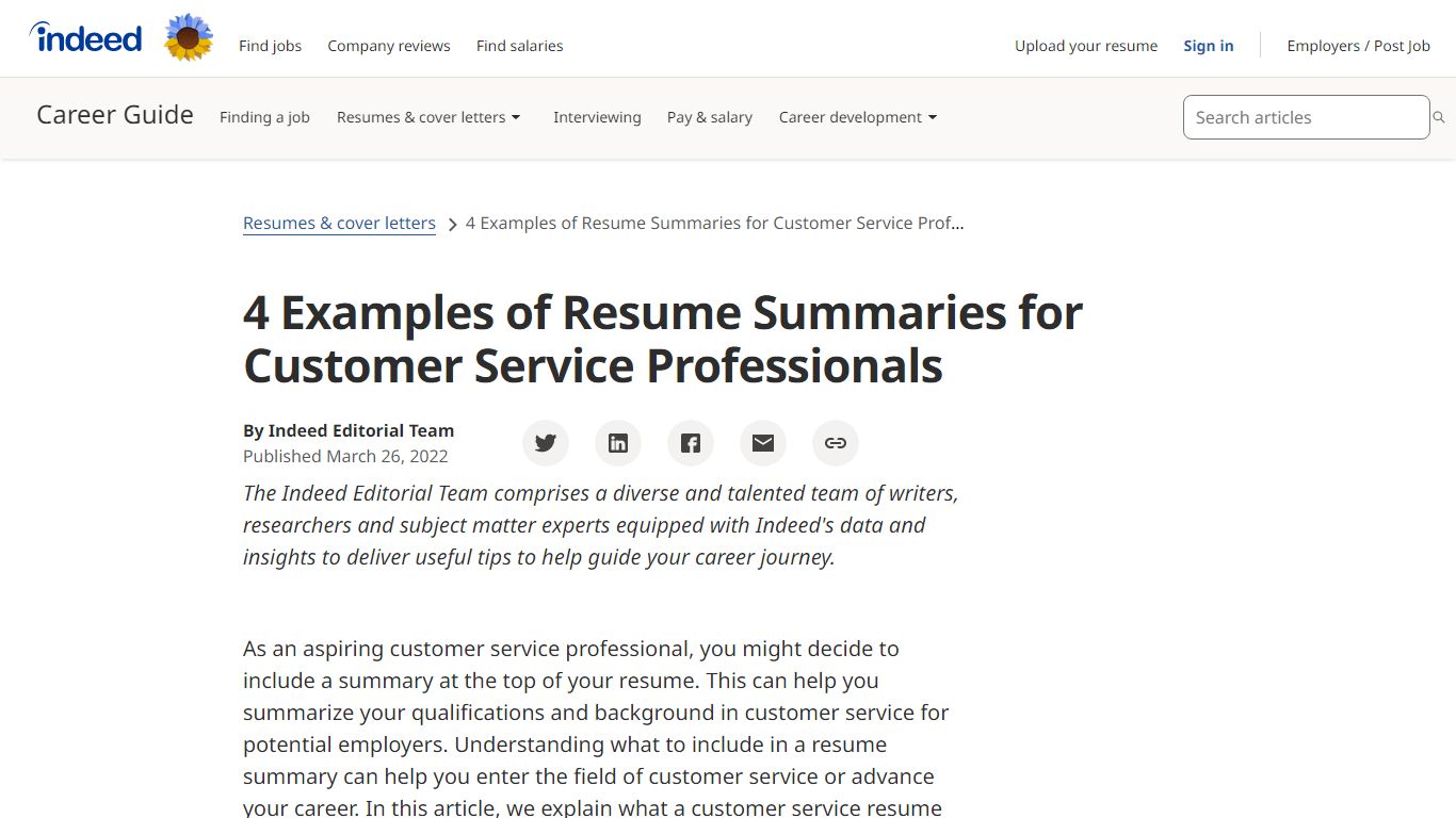 4 Examples of Resume Summaries for Customer Service Professionals